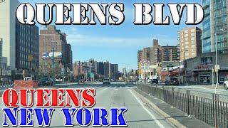 Queens Blvd - Queens - New York - 4K Street Drive