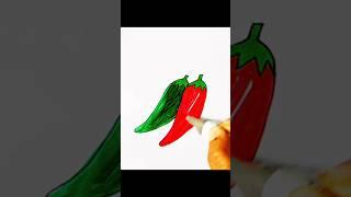 Chilli drawing/how to draw a chill#chilli #redchilli #greenchilli