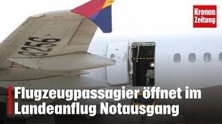 Horror-Flug! Passagier öffnet während Landung den Notausgang  | krone.tv NEWS