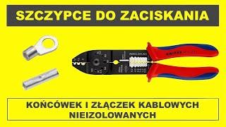  Dobre szczypce do zagniatania końcówek i złączek kablowych nieizolowanych Knipex 97 21 215 C