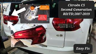 how to change brake light on Citroën C5 mk2 #stoplamp #taillight