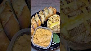 Easy Party Snack: Baguette with Cheese Dip and Hummus