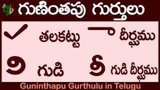 #Guninthapu gurthulu | గుణింతపు గుర్తులు | Telugu Guninthala Gurthulu all | Thalakattu Dheergamu