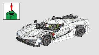 LEGO Technic 42184, Koenigsegg Jesko Absolut fehér hiperautó - építési útmutató