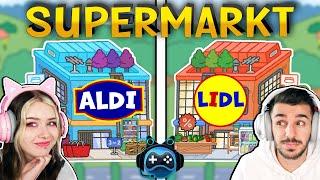 SUPERMARKT in TOCA BOCA BAUEN! Build Battle Katja VS Claudio in TOCA LIFE WORLD