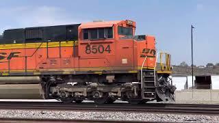 BNSF 8504 Leads Work Train w/LOUD K5HL