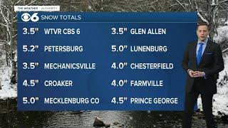 Tracking snow totals across Central Virginia