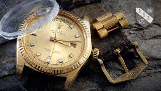 Restoration of a Gold Rolex Day-Date - Smashed and Drenched