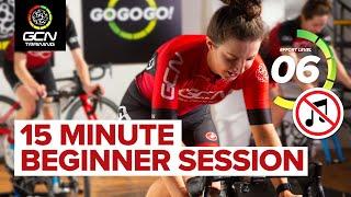 15 Minute Beginner Indoor Cycling Session Without Music 