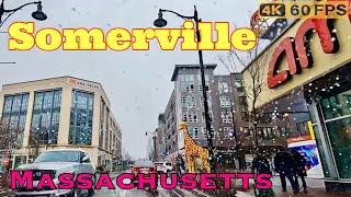 Somerville Massachusetts: Rainy Saturday Morning Drive.