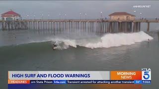 Dangerous surf peaks along Southern California coast