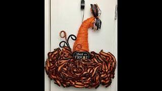 Dollar Tree Witch Hat Form Halloween Wreath | Witch Hat Frame Witch Wreath | DT Witch Hat