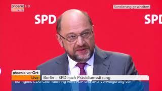 Martin Schulz zum Scheitern der Sondierung und möglichen Neuwahlen am 20.11.17