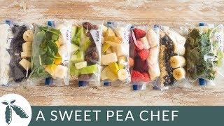 7 Smoothie Freezer Packs | How To Meal Prep | A Sweet Pea Chef