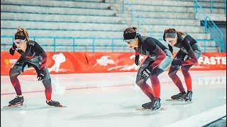 Calgary Trinity: Ivanie Blondin, Isabelle Weidemann and Valérie Maltais