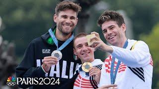 Belgians dominate men's cycling podium on first day of action in Paris | Paris Olympics | NBC Sports