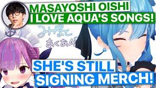 Suisei Reveals Aqua Is Still Stuck Signing Merch... (Feat. Minato Aqua / Hololive) [Eng Subs]