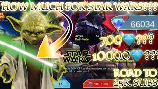 HOW MUCH /DIAMONDS FOR ALL STAR WARS SKINS IN MLBB X STAR WARS GACHA DRAWS EVENT | MLBB