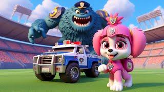 Paw Patrol Dog Rescue | Skye Takes Photo With Giant Bear Police OfficerVery Funny Story - Rainbow 3