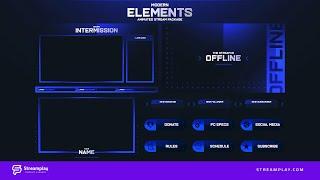 Modern Elements: Animated Stream Package | Twitch Overlays