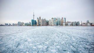 Walking along the #frozen #lake of #Ontario. پیاده روی کنار #دریاچه یخ زده #آنتاریو