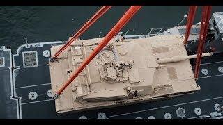 M1 ABRAMS Shipping & Unloading for Military Exercises *MILITARY SEALIFT COMMAND*