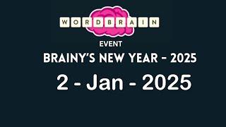 Wordbrain Brainy’s New Year Event January 2 2025 Answers | Wordbrain Brainy’s New Year Event 2025