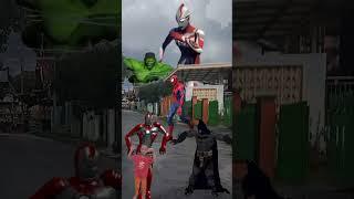 SPIDERMAN, IRONMAN, HULK, ULTRAMAN, BATMAN COFFIN DANCE COVER #shorts #shortviral #coffindancecover