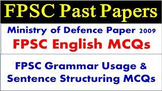 FPSC Past Papers English Portion MCQs| FPSC Grammar Usage and Sentence Structuring MCQs Preparation