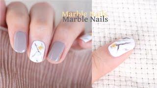 大理石美甲/Marble nail art/指甲油/Nail polish[Self Nail/Eng]