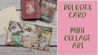 Mini Collaged Rolodex Cards - Small Collaging For Beginners - Scrap Paper and Sticker Collages