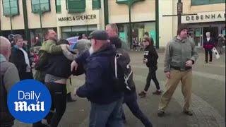 Scuffle after protesters attempt to throw milkshake at Ukip candidate Carl Benjamin