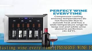 NewAir Compact Wine Cooler Refrigerator | 16 Bottle Capacity | Freestanding/Built-in Countertop Win