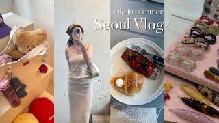 Seoul Vlog summer solo trip | exploring seongsu& apgujeong! shopping, cafes, 1st tamburins