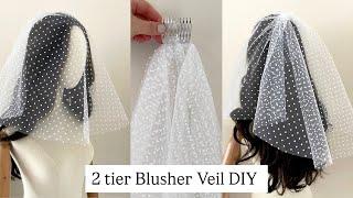 How to make Wedding Veil, 2 tier blusher Veil sewing tutorial, Bridal Veil DIY, Anita Benko Bridal