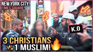 NYC DEBATE3 CHRISTIANS vs 1 MUSLIM | TIMES SQUARE  #nyc