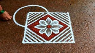 Aadi 18 simple padi kolam design|3*3 aadivelli special kolam|aadipooram kolam|Beautiful rangoli