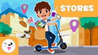 Types of STORES for Kids - Going Shopping Around the City - Vocabulary for Kids