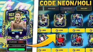 FREE CODE NEON ICON 2x REDEEM CODE!! CODE NEON EVENT GUIDE FC MOBILE 25 |FREE HOLI REWARD FC MOBILE!