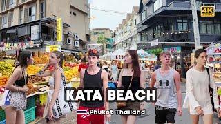 [4K]  Walking Kata Beach A Day of Sea Life & Phuket Nightlife Thailand ( August 2024 )