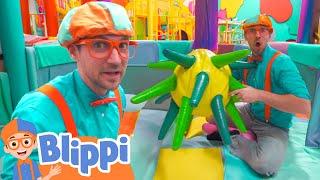 Blippi Visits a Rainbow Indoor Playground |  Blippi and Meekah Best Friend Adventures