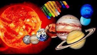 Oil pastel painting "planets" by polka.