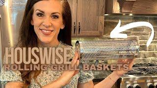 Simplify grilling with this Rolling Grill Basket Set!