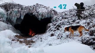 6 DAYS Winter Bushcraft: Building a Survival Shelter in Snow & Cold