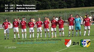 SV Töging/Altmühl - SG Oberndorf/Matting 2:1 - Herren Kreisliga Regensburg Gruppe 2