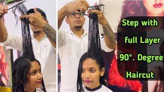 How to step with layer haircut कैसे करे / multi layer haircut/easy way/step by step for beginners