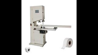 Low price semi automatic maxi roll paper band saw cutting machine