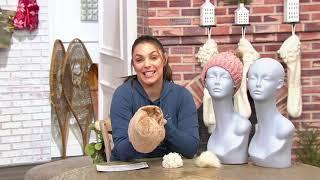 Chic Tweak Knit Beanie with Removable Poms on QVC