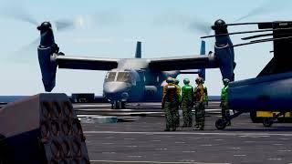 Stealth Takeoff: US Navy V-22 Osprey Launches Secret Mission from Aircraft Carrier