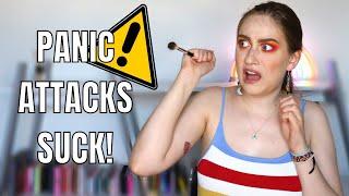 my first panic attack vs. my last panic attack & what triggered them | mental health makeup chats